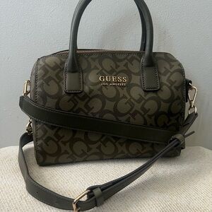 GUESS Olive Green Patterned Satchel